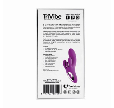 FeelzToys - TriVibe G-Spot Vibrator met Clitoris & Schaamlippen Stimulatie Paars